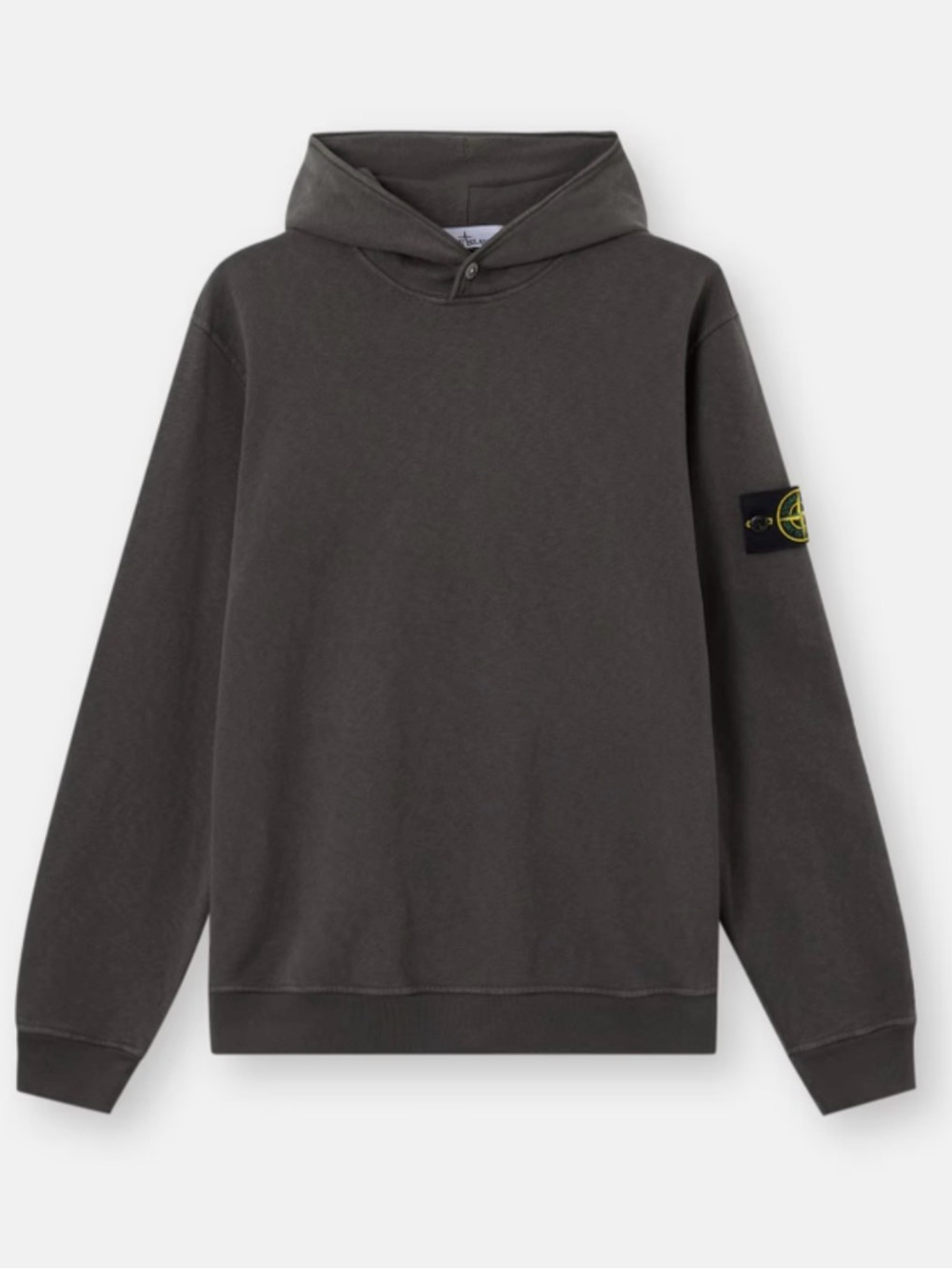 NWT Stone Island Charcoal Hooded Sweatshirt MALFILÉ FLEECE 'OLD' EFFECT